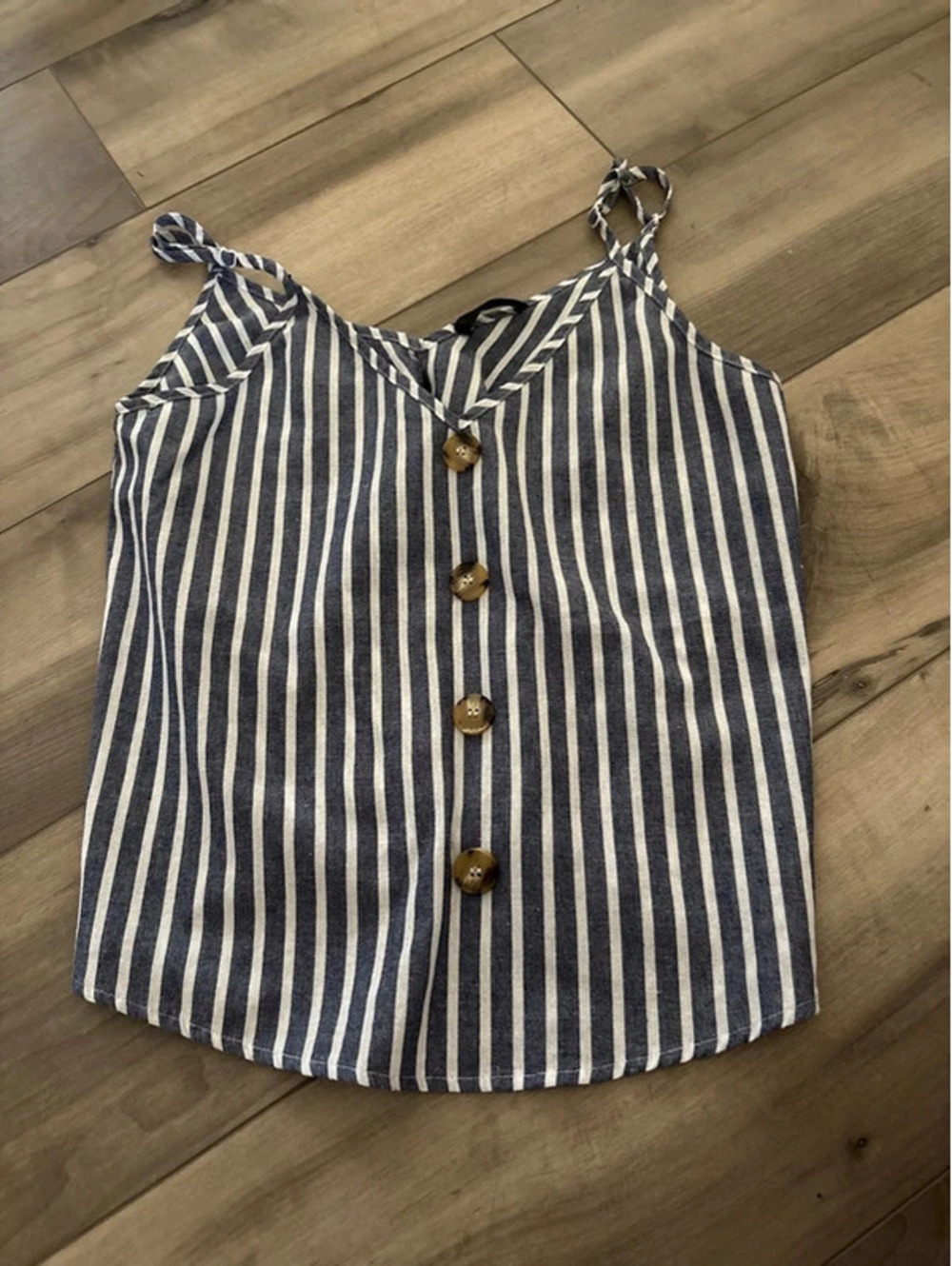 SHEIN Women's Blue White Striped Tank Top Size 2 EUC